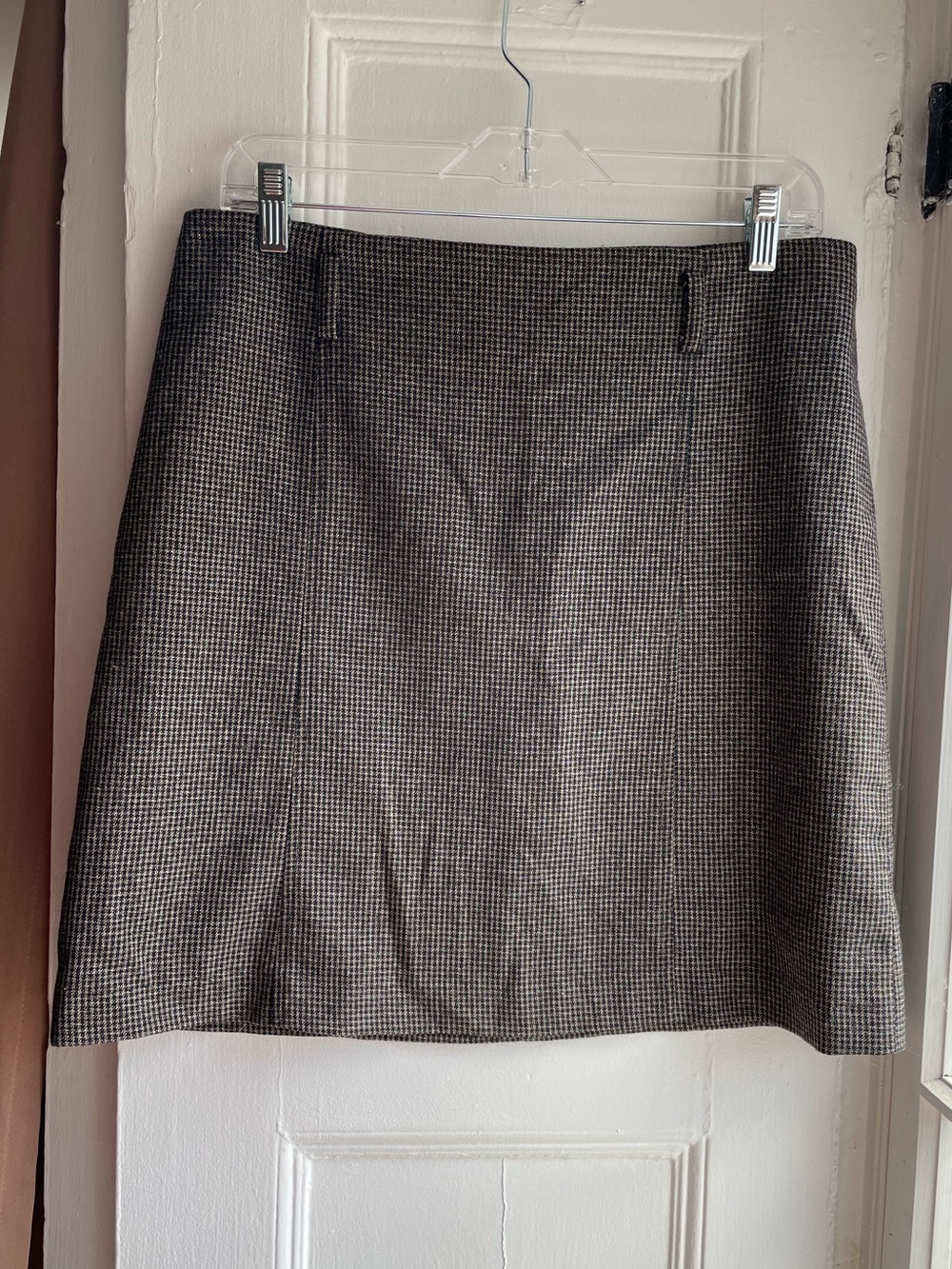 Vintage 90s Trisisto Tailored Gray Houndstooth Mini Skirt